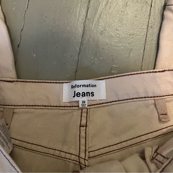Reformation Cowboy High Rise Straight Jeans Almond - Picture 3 of 5